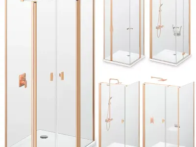 Radaway Nes Brushed Copper Shower 2 3D model