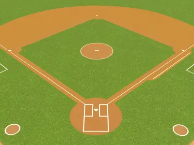 Softball Field 4k PBR Low-poly 3D model