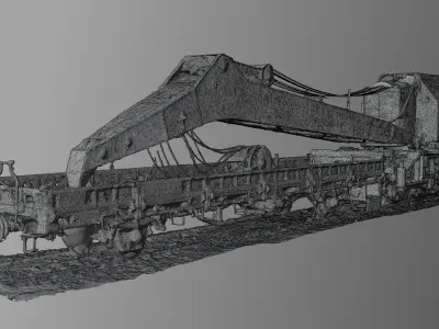 Rusty Railroad Crane 3D model