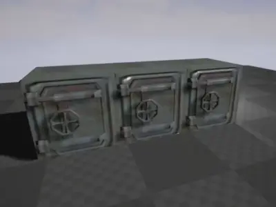 Door component 1 rigged and animated Free low-poly 3D model