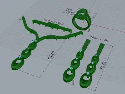 Oval Jewel Full Set 2445 3D print model