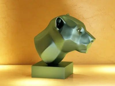 Tiger Sculpture Head  handicrafts  modern  animal ornaments 3D model