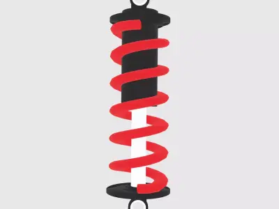 Bike Suspension Low-poly 3D model