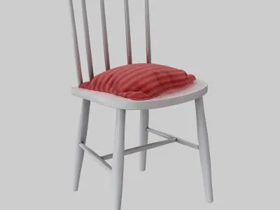 Wooden Chair Low-poly 3D model buy