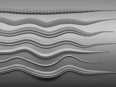 Hair brush for ZBrush Free low-poly 3D model