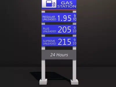 Gas Station Sign Low-poly 3D model