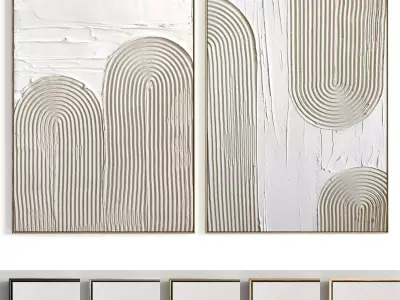 Plaster Two Photo Frame 197 Low-poly 3D model