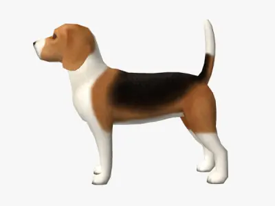 Beagle dog Low-poly 3D model