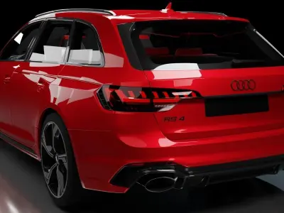Audi RS4 Avant Low-poly 3D model