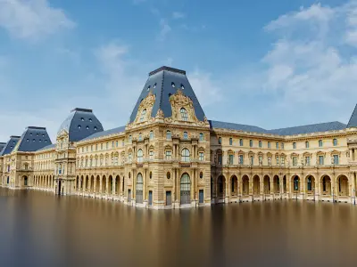 Louvre Museum Low poly 3d Low-poly 3D model
