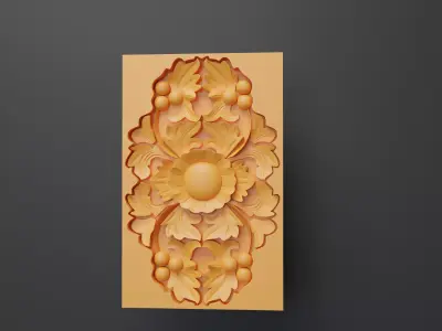 Decorative carved base mesh 3 3D model