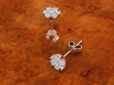 Diamond Jewelry Earring 3D print model