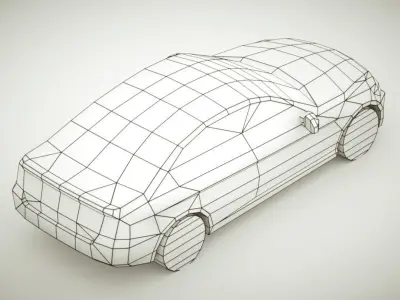 Generic Sedan v3 Low-poly 3D model