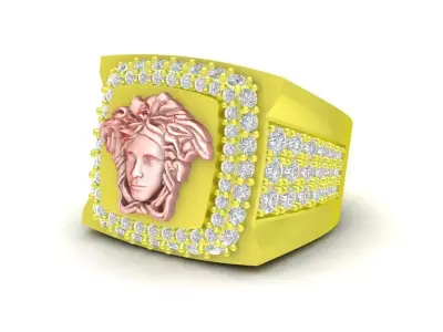 Luxury Medusa Head Diamond Ring for Men 94a 3D print model