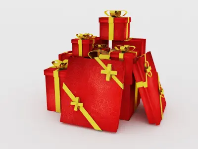 Christmas Gift boxes  f4c 3D model