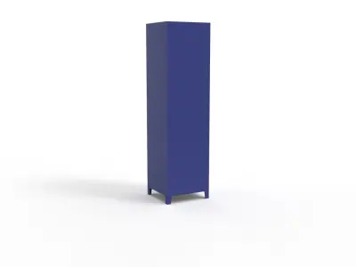 METAL CABINET-SINGLE LONG-BLUE AND WHITE Low-poly 3D model