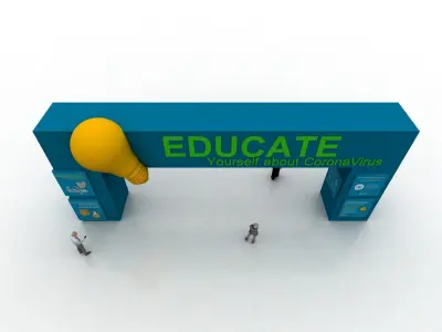 Huge ads Gate for Coronavirus-Tunal Low-poly 3D model