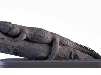 Crocodile in Tree 3D print model
