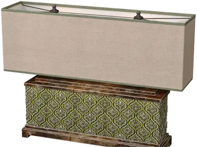 Large Oriental Copper Arabic Oriental Nightstand Table Lamp 3D model