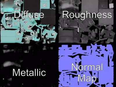 Mint House Architectural model pack Low-poly 3D model