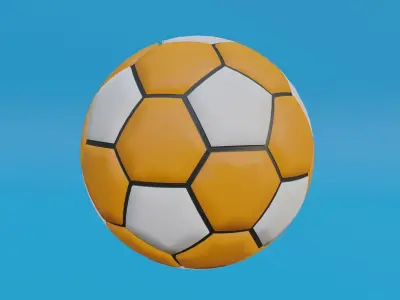 Orange Soccer Ball Low-poly 3D model