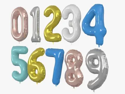 Numbers Balloon 3D model