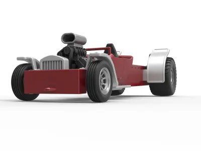 Pulling truck 2wd Hot rod Scale 1 to 25 3D print model