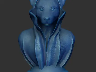 Jack Russell - with Cape Collar on Pedestal 3D print model