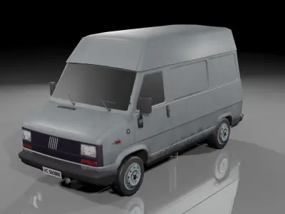 FIAT DUCATO MAXI van low poly car Low-poly 3D model