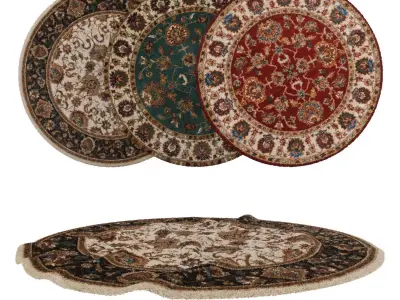 Round Rug Set 289 3D model