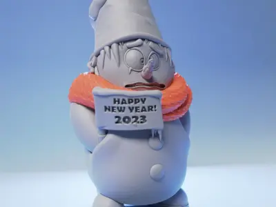 3D printable snowman  3D print model