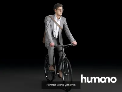 Humano 5-PACK - PEOPLE - BIKING RIDING BIKE - 5x 3d models 07D