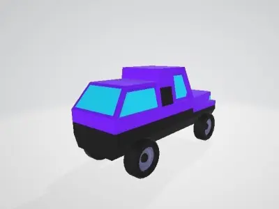Minimalistic cars of different colors and shapes 3D model