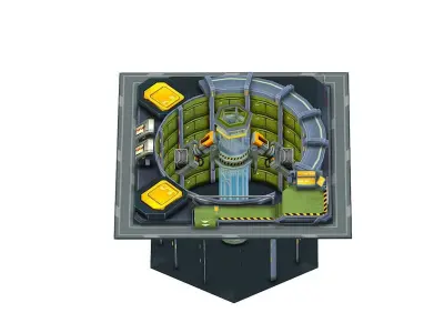 isometrical WareHouse platform upgrade Low-poly 3D model