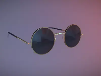 Retro Sunglasses Low-poly 3D model