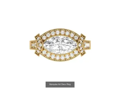 Marquise Ring Collaction 3D Model Collection