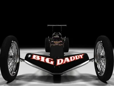 Drag racing car 3D model