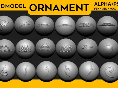 50 Ornament Brush -VOL 01 3D model
