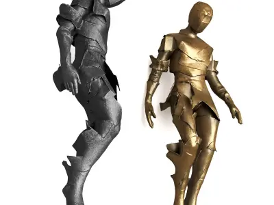 Paper man sculpture 3D model