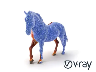 Muscular Horse with Flowing Mane model pack Low-poly 3D model