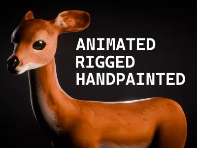 Stylized Doe Low-poly 3D model
