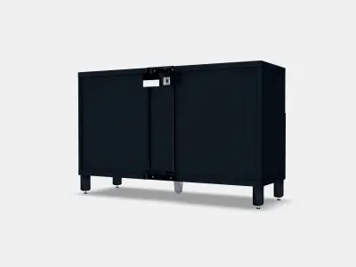 BESTA TV bench with doors 17 Low-poly 3D model