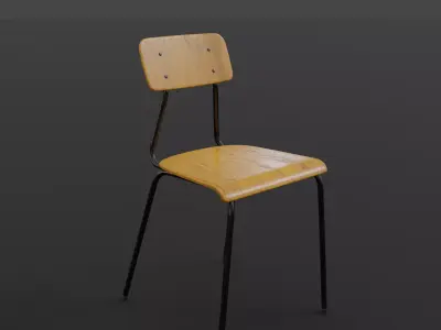 Plywood Chair Low-poly 3D model