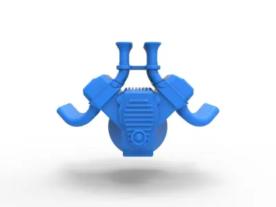 Engine V8 for vintage dragster Scale 1 to 25 3D print model