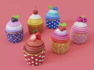 Cupcake cute 3D 3D model