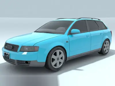 Mid 2000s European Station Wagon 3D Model Low-poly 3D model