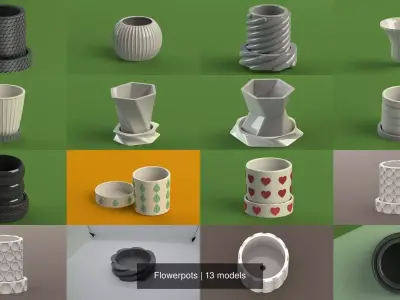 Flowerpots 3D Model Collection