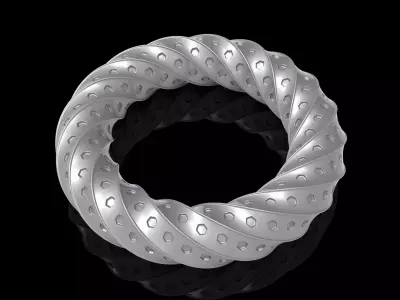 thorusholes spiral ring 3D print model