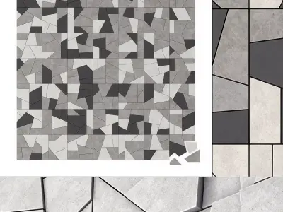 Tile concrete angle line n2 3D model
