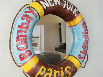 Vintage Life Preserver Mirror 3D model